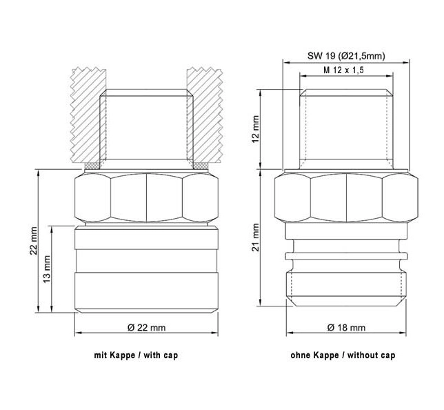 Soupape de vidange stahlbus® m12 x 1,25