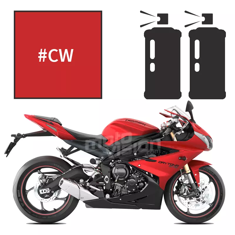 Peinture tricouche en spray triumph diablo red  daytona 675 2011-2016