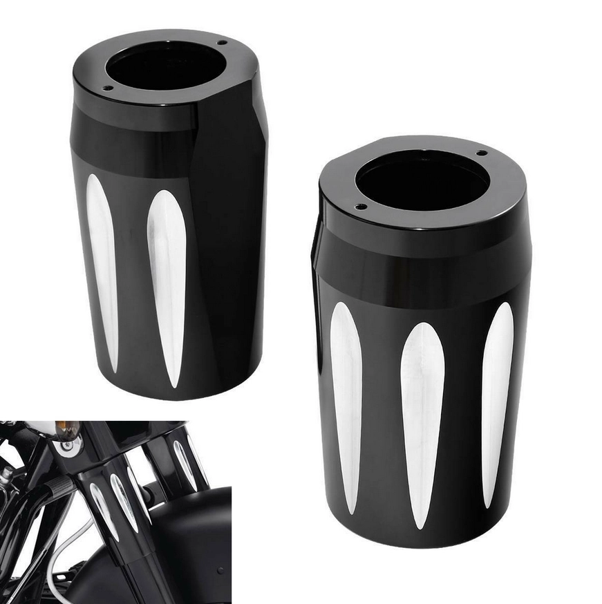 Caches tube de fourche bas en aluminium cnc harley davidson twim cam 1999-2017