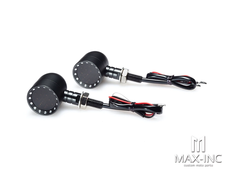 Paire de clignotants arrière bobber noire feu stop + position + clignotants