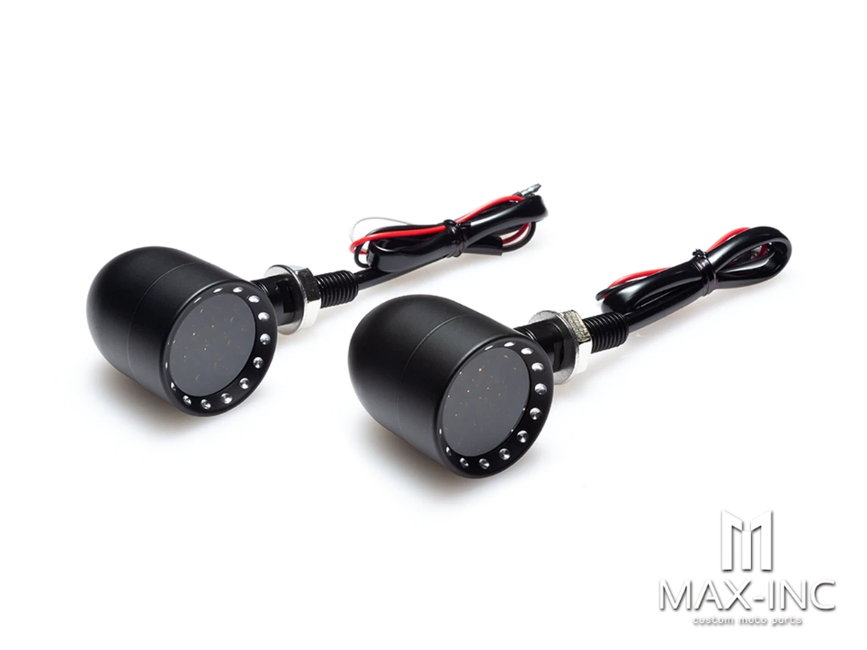 Paire de clignotants arrière bobber noire feu stop + position + clignotants