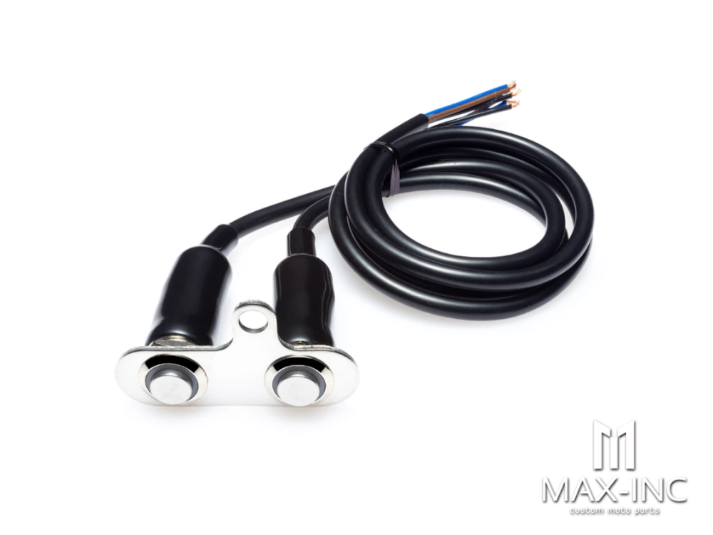 Bloc bouton poussoir on/off moto, universel, à visser, hallo led bleu