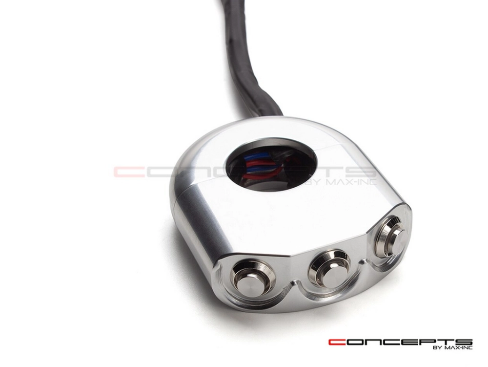 Commodo 22mm aluminium cnc 1 on/off - 2 poussoirs
