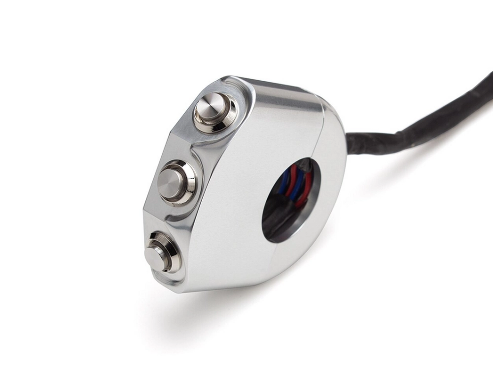 Commodo 22mm aluminium cnc 1 on/off - 2 poussoirs