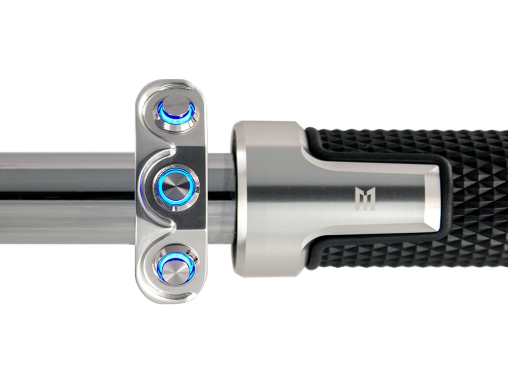 Commodo 22mm aluminium cnc 1 on/off - 2 poussoirs