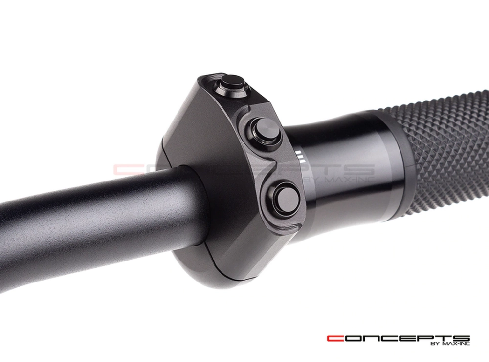 Commodo 22mm aluminium cnc 1 on/off - 2 poussoirs