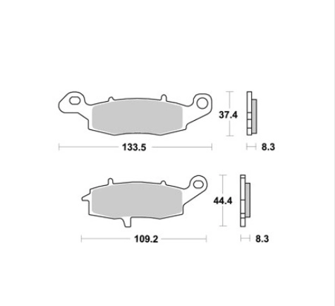 Jeu de plaquettes de frein arrières ap racing route métal fritté lmp304sr pour un étrier