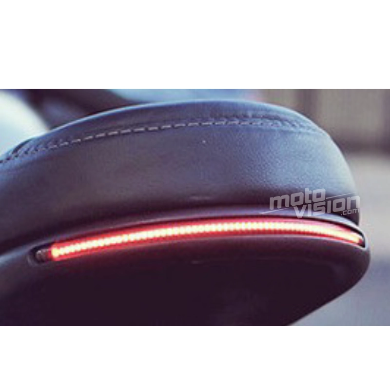 Boucle acier à souder avec insert led pour cadre de selle cafe racer 20,5cm l.27