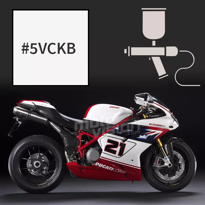 Peinture tricouche ducati white pearl 1098 r bayliss limited edition 2002