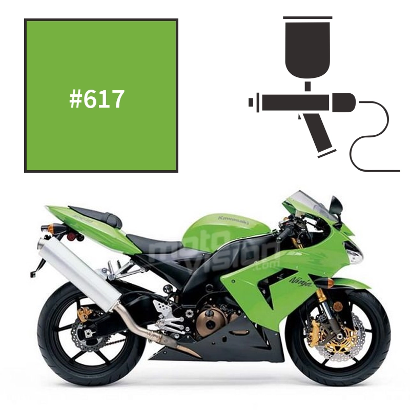 Motorcycle paint Kawasaki Lime Green ZX10R 2004 | Moto Vision