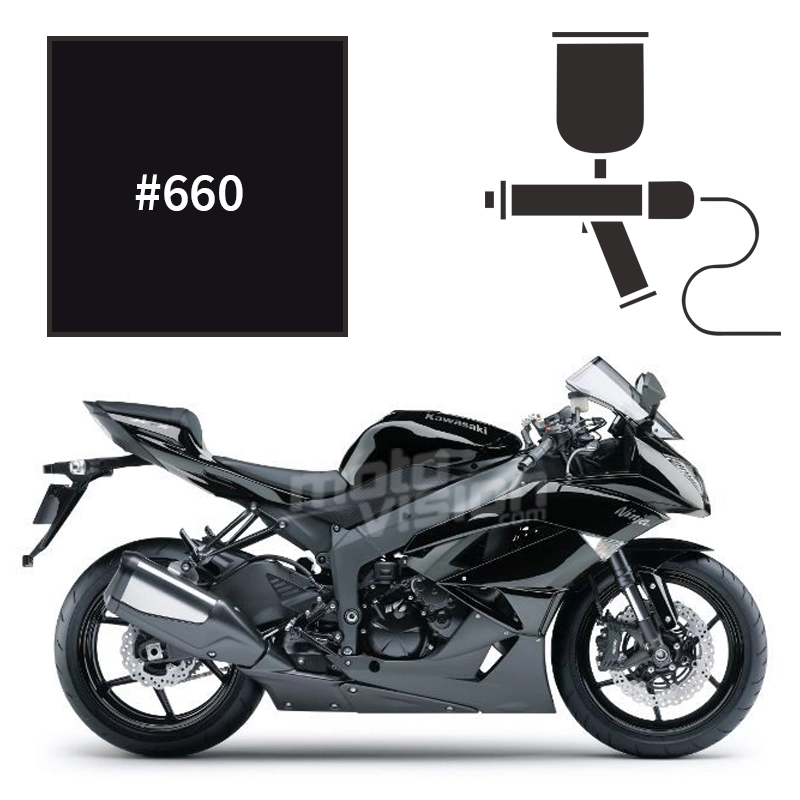 Motorcycle paint Kawasaki Metallic Spark Black ZX6R 2011-2014