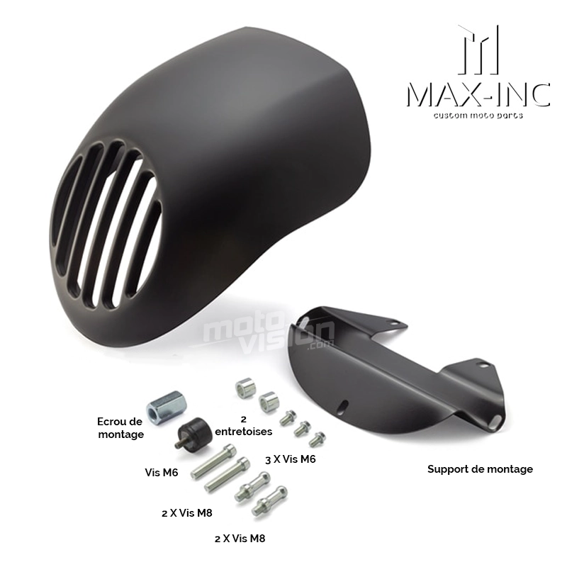 Carénage de phare avant noir "prison" pour harley sportster dyna fx xl fork