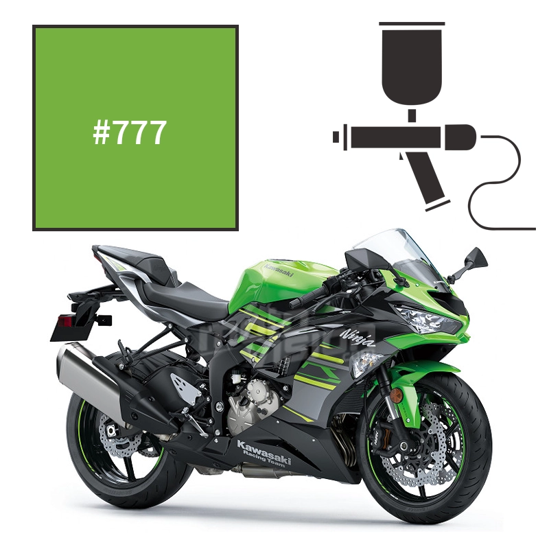 Motorcycle paint Kawasaki Lime Green ZX6R 1998-2018 | Moto Vision