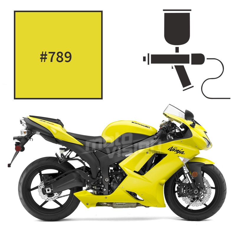 Motorcycle paint Kawasaki Vivid Yellow ZX6R 2008 | Moto Vision