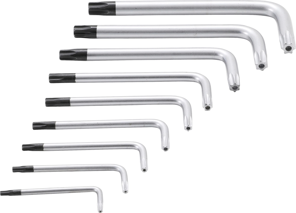 Jeu de clés allen bgs| courtes | profil t (pour torx) avec perçage t10 - t50 | 9 pièces