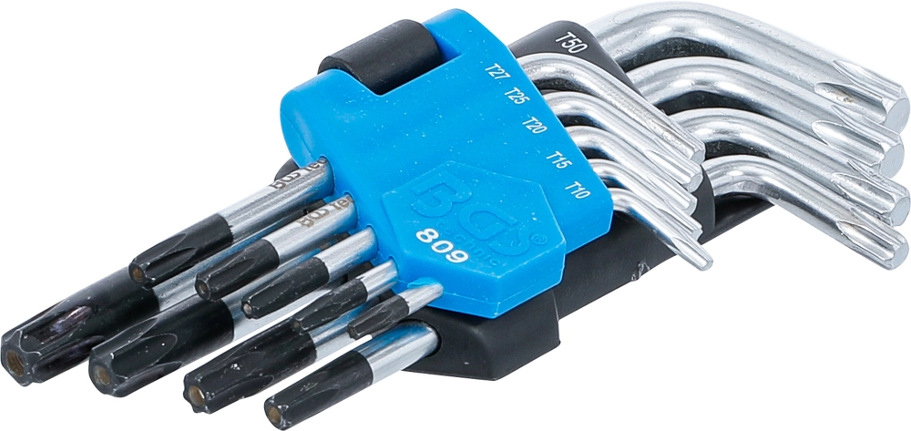 Jeu de clés allen bgs| courtes | profil t (pour torx) avec perçage t10 - t50 | 9 pièces