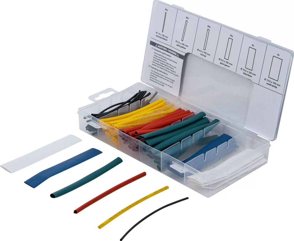 Assortiment de gaines thermo-rétractables | couleurs | 100 pièces