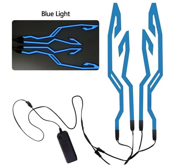 Stickers led lumineux de casque sur batterie  bleu