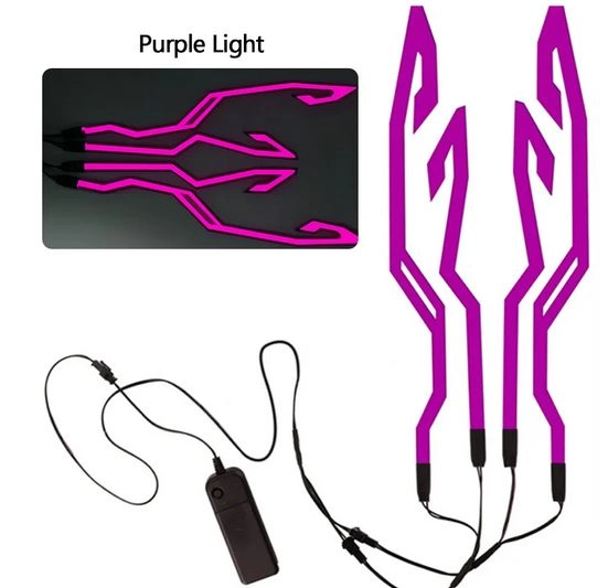 Stickers led lumineux de casque sur batterie  violet