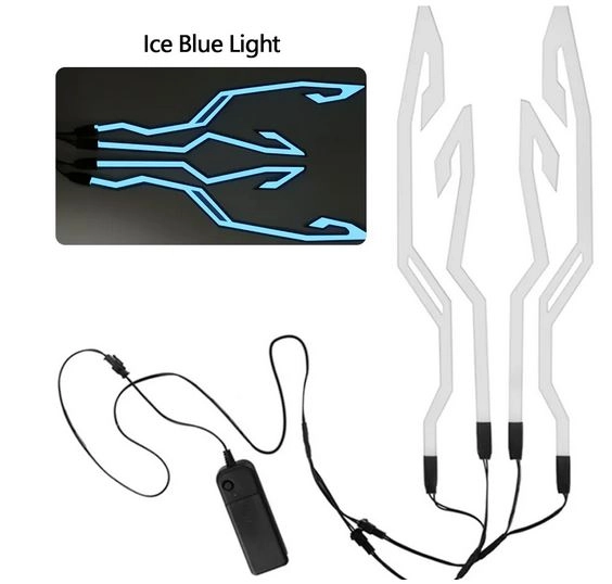 Stickers led lumineux de casque sur batterie  bleu