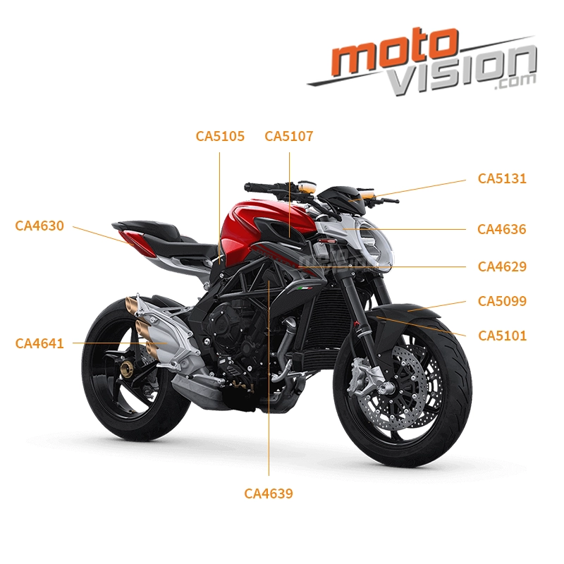 Caches capot de selle carbone mv agusta brutale 800 2016
