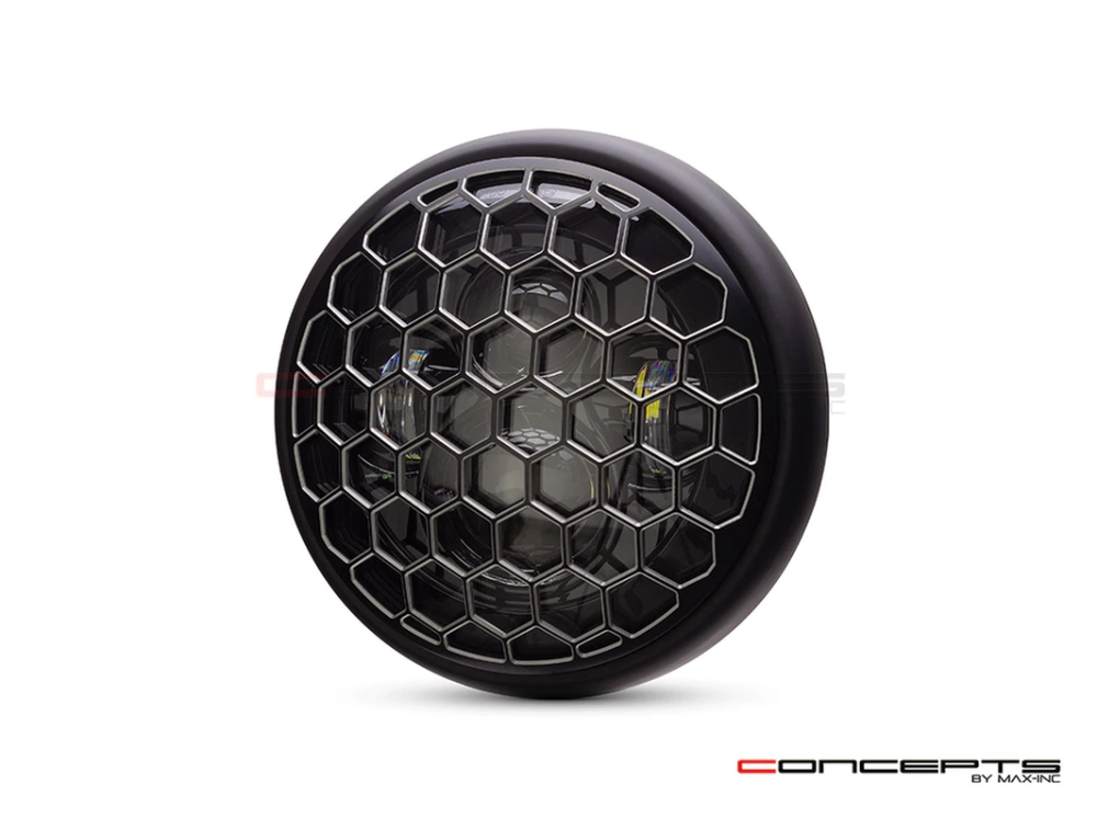 Phare avant led 7,7" phare et code honeycomb grill