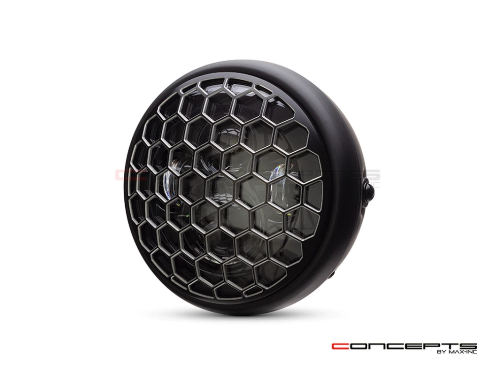 Phare avant led 7,7" phare et code honeycomb grill