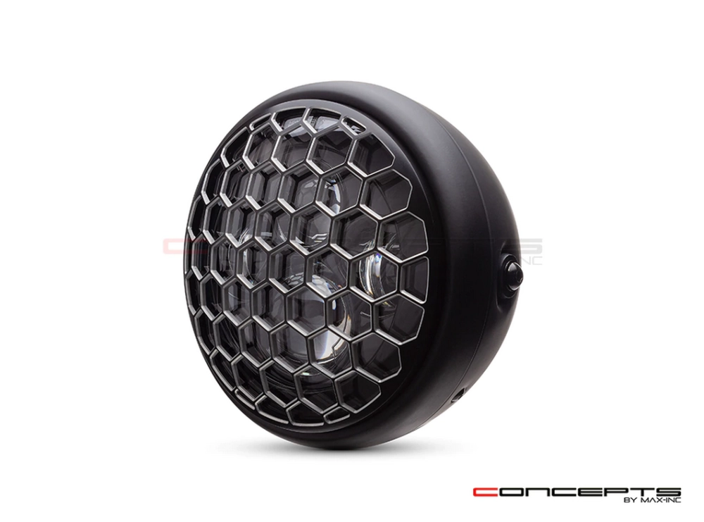 Phare avant led 7,7" phare et code honeycomb grill