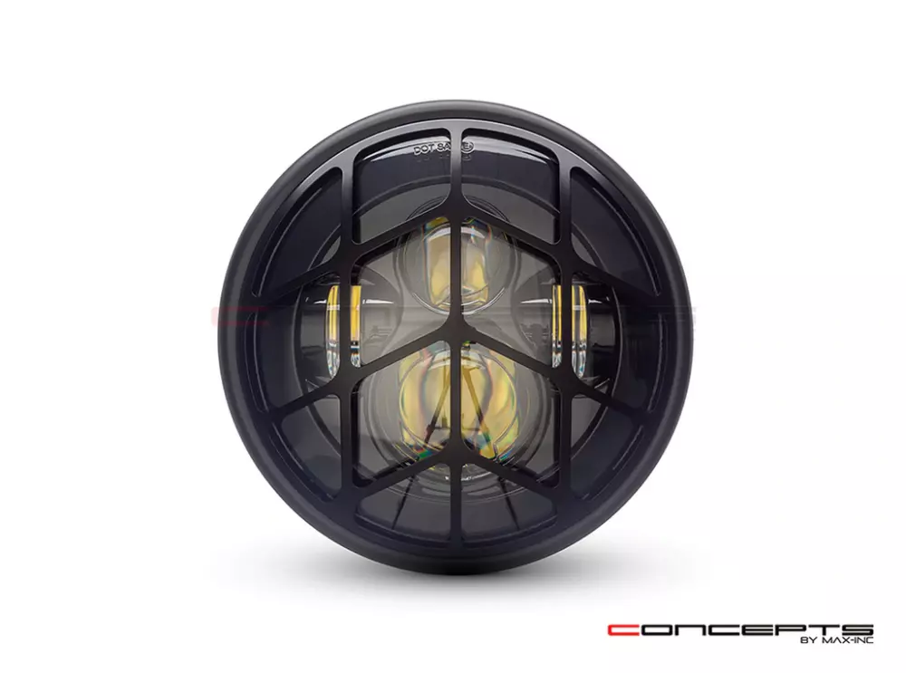 Phare avant led 7,7" phare et code spyder grill