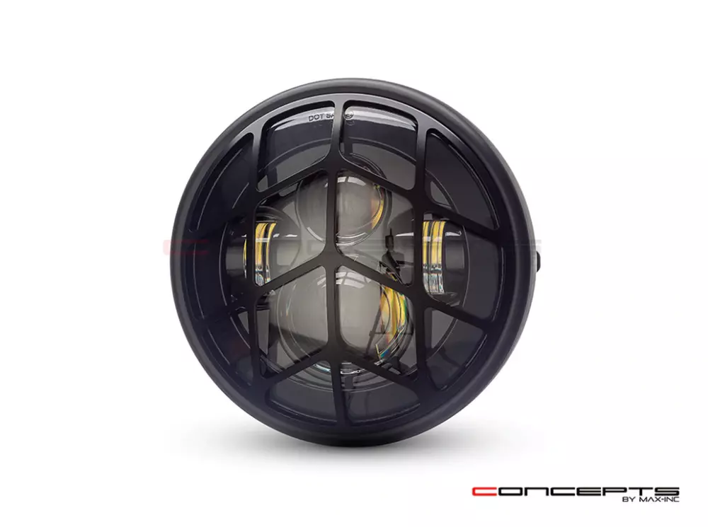 Phare avant led 7,7" phare et code spyder grill