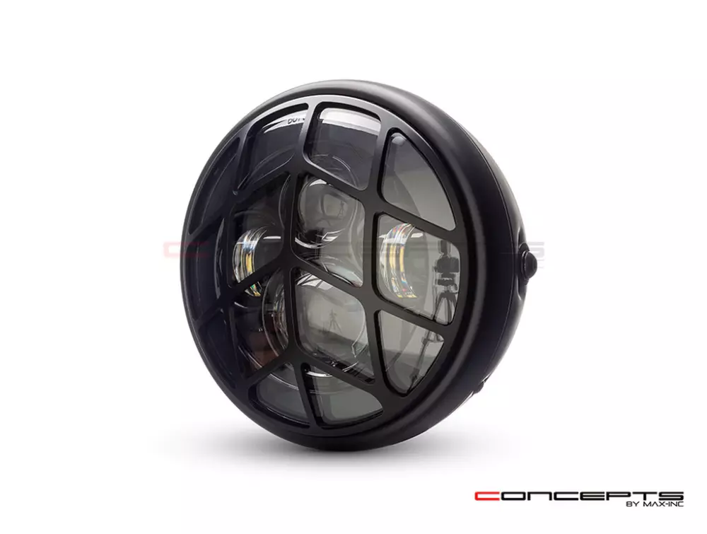 Phare avant led 7,7" phare et code spyder grill