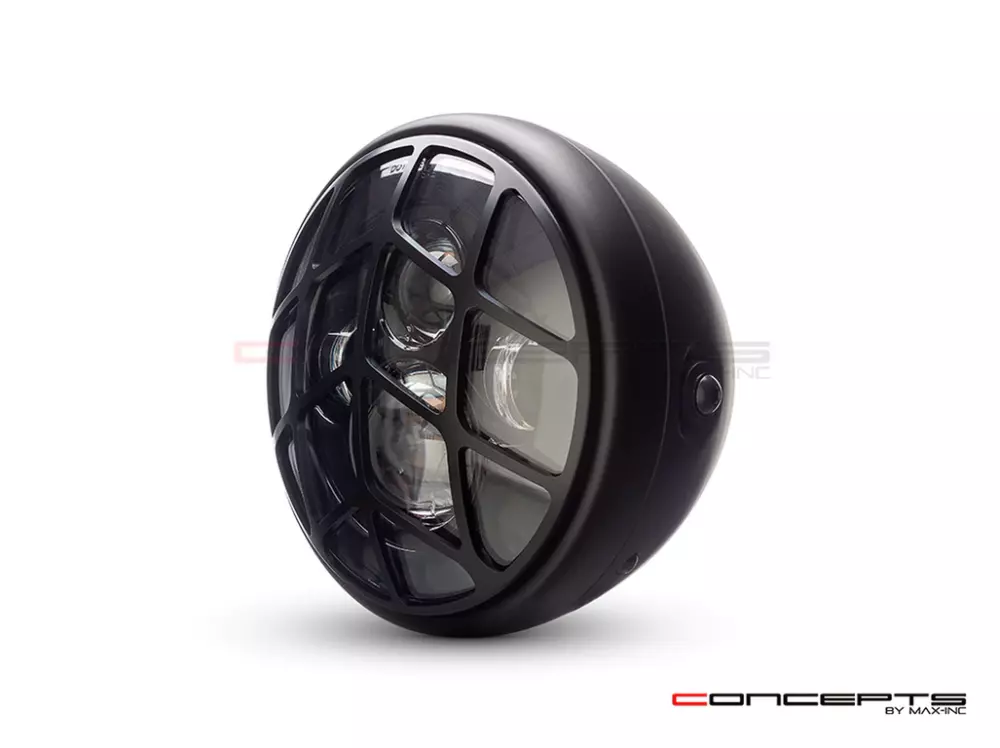 Phare avant led 7,7" phare et code spyder grill