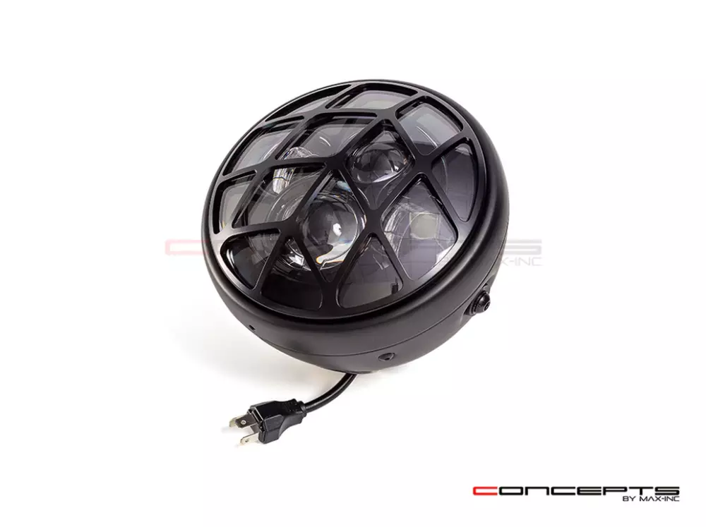 Phare avant led 7,7" phare et code spyder grill