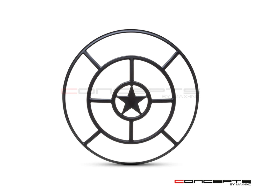 Grille de phare  7" aluminium cnc star grill design