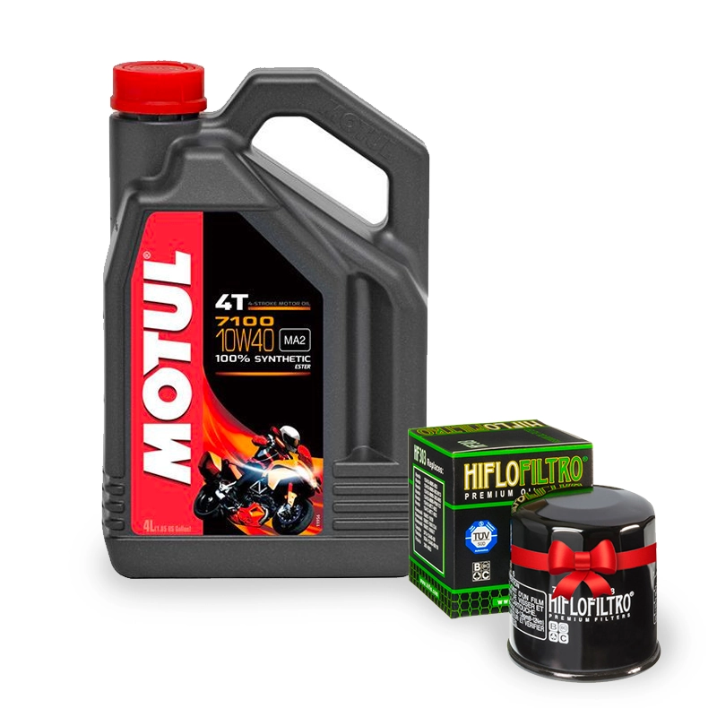 Pack motul 7100 10w40 4l + filtre à huile hf153 offert