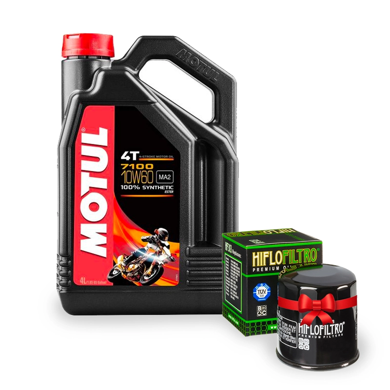 Pack motul 7100 10w60 4l + filtre à huile hf155 offert