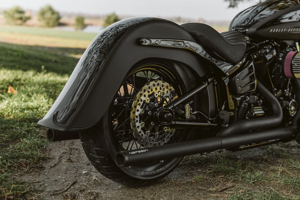 Garde-boue arrière extensible softail m8 fxbb/s fxst street bob de 4 pouces avec pointe 2018-2025