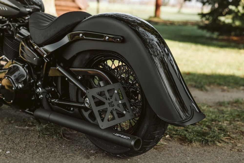 Garde-boue arrière extensible softail m8 fxbb/s fxst street bob de 4 pouces avec pointe 2018-2025