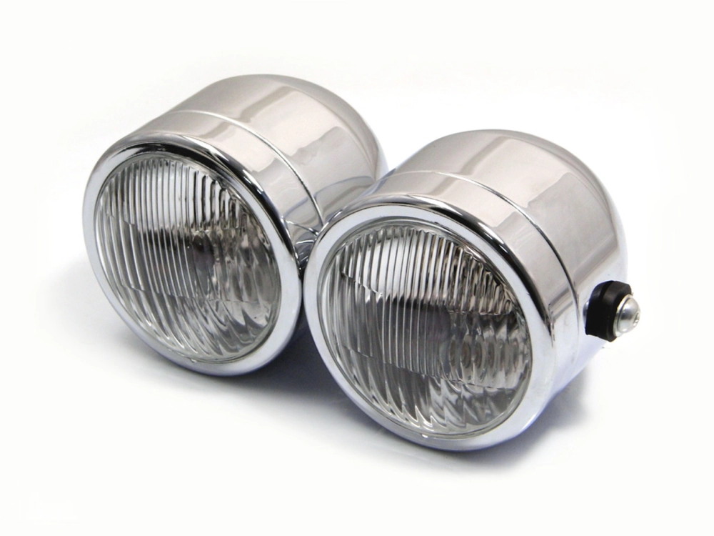 Double phare métal 2 x 35w noir ou chrome
