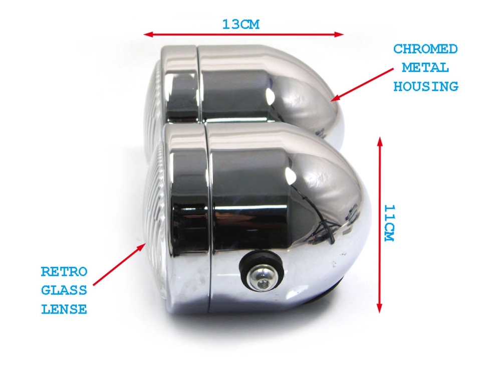 Double phare métal 2 x 35w noir ou chrome
