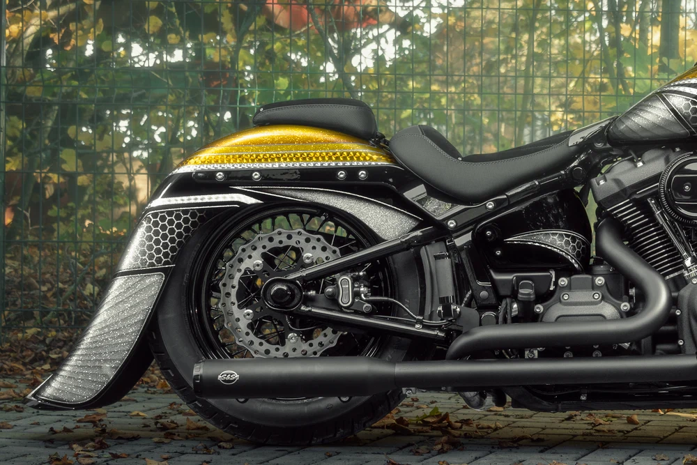 Garde-boue arrière extensible softail m8 7,5" heritage flhc/s - deluxe flde 2018-2025 sans pointe lisse sans évidement