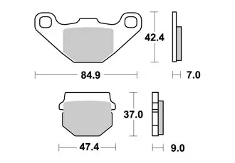 Jeu de plaquettes ap racing maxi scooter métal fritté avant/arrière