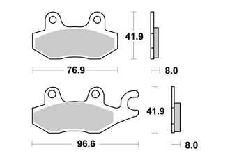 Jeu de plaquettes ap racing maxi scooter métal fritté avant/arrière
