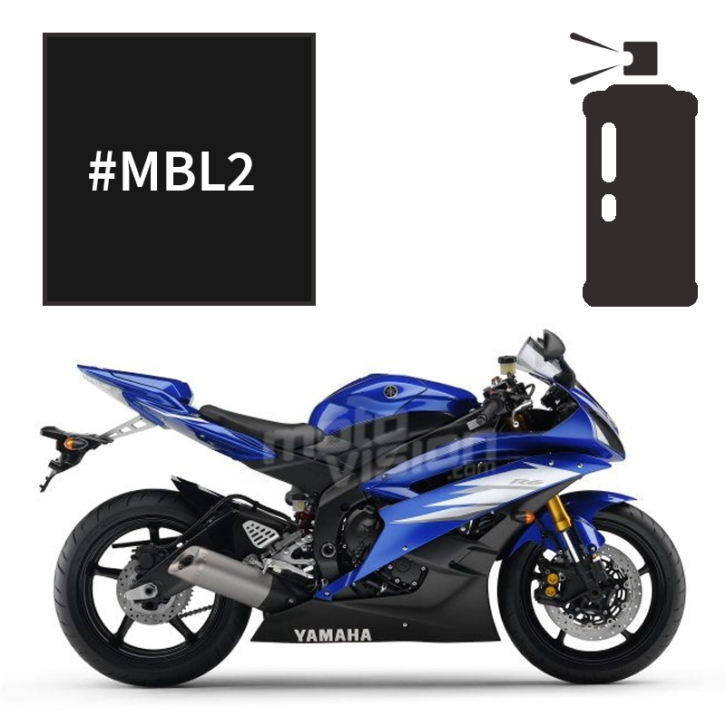 Peinture en spray yamaha power black matt black metallic 2 r6 2000 2003-2010 2012-2016