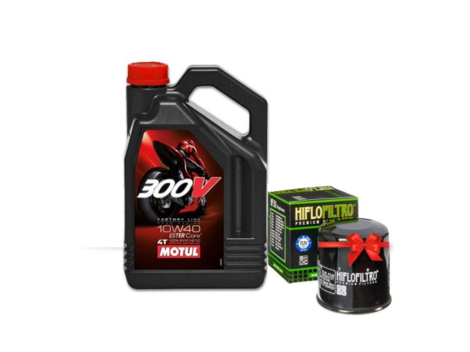 Pack motul 300v 10w40 4l + filtre à huile hiflo hf138 offert