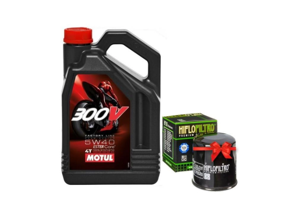 Pack motul 300v 5w40 4l + filtre à huile hiflo hf204 offert