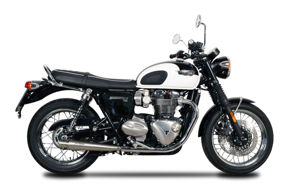 Echappement spark triumph bonneville t120 2016- modèle trumpet / inox