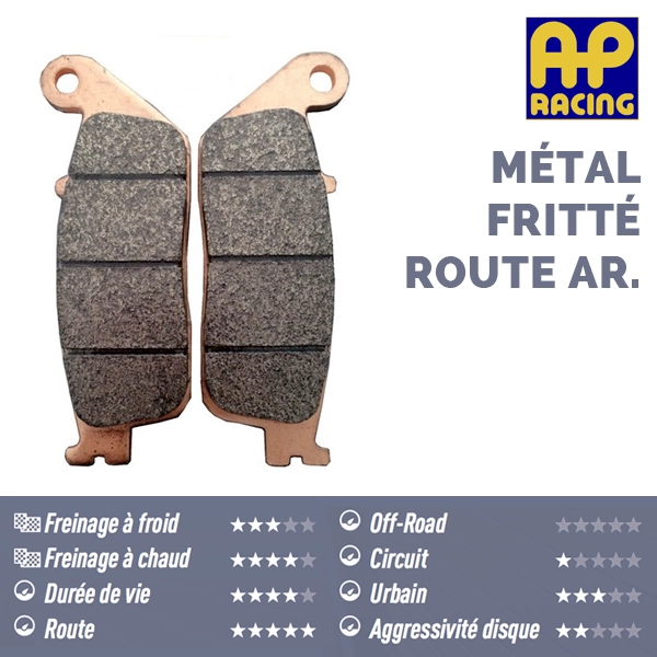 Jeu de plaquettes de frein arrières ap racing route métal fritté lmp426sr pour un étrier